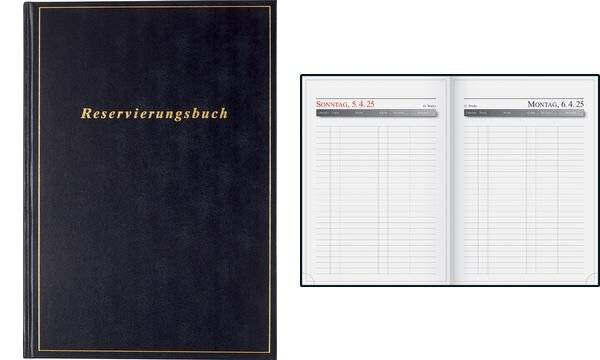 rido idé Reservierungsbuch, 2019, 1 Tag auf 1 Seite, schwarz (6280100)