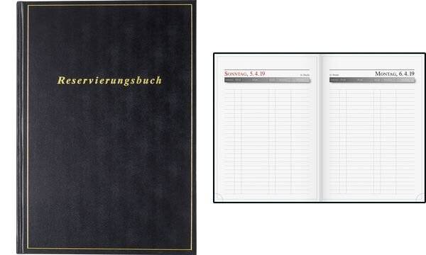 rido idé Reservierungsbuch, 2019, 1 Tag auf 1 Seite, schwarz (6280100)-1