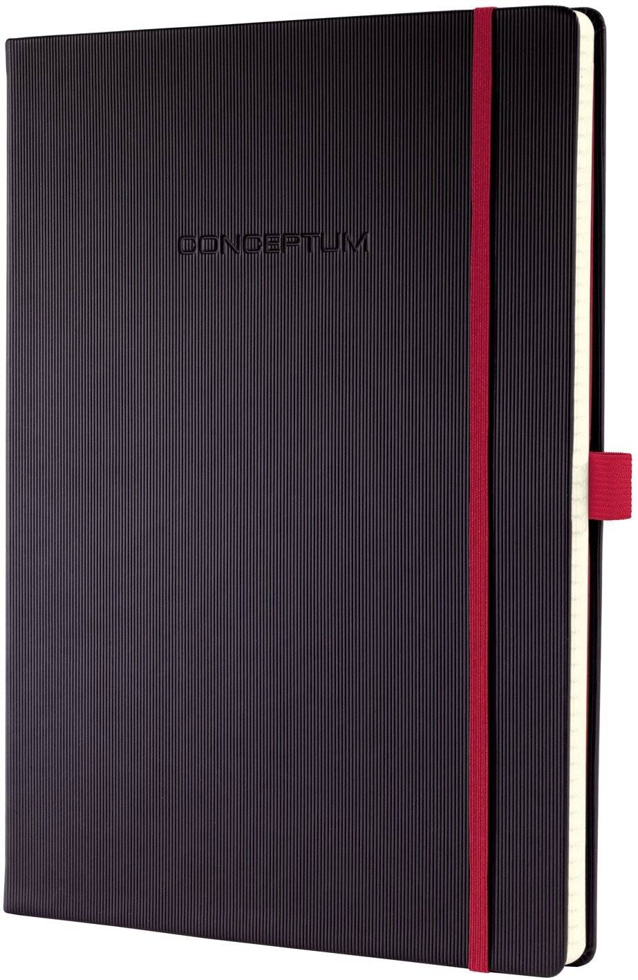 SIGEL Notizbuch Conceptum, Red Edition, Hardcover, ca. A4, liniert, schwarz/rot, 194 S.-8