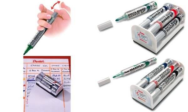 Pentel Whiteboard-Marker Set MAXIFLO MWL5S, mit Schwamm (5231827)