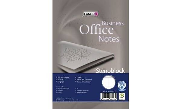 LANDRE Steno-Block, DIN A5, Recyclingpapier-2