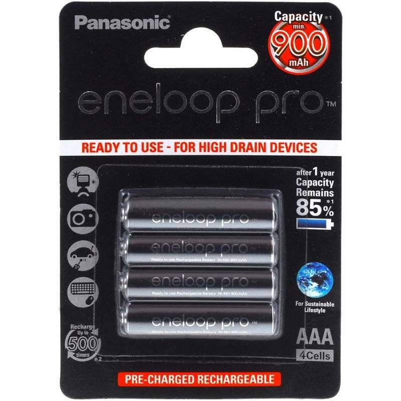 Panasonic eneloop Pro Akku AAA - 4er-Blister (BK-4HCDE/4BE), 4x 1,2V, NiMH-1