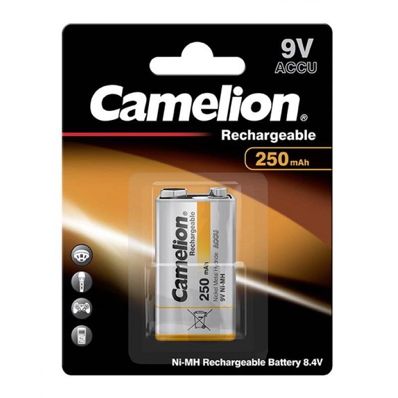 Camelion 9V-Block HR6F22 250mAh 1er Blister, 8,4V & 9V, NiMH-1
