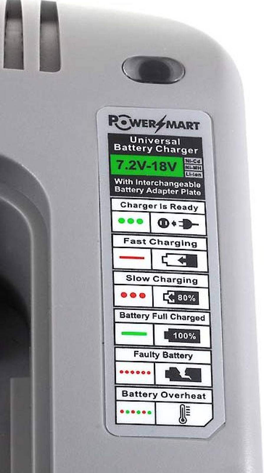 Powery Akku-Ladegerät mit USB für Makita Typ 1220, 7,2V-18V-2