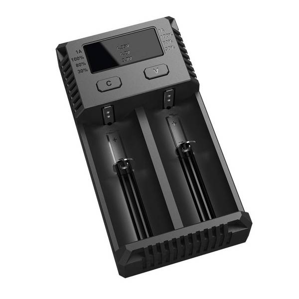 Ladegerät Nitecore NEW i2 1A für Li-Ion (18650, 14650, 12650), NiMH, NiCd (AA, AAA, AAAA, C, D), 100-240V, Li-Ion