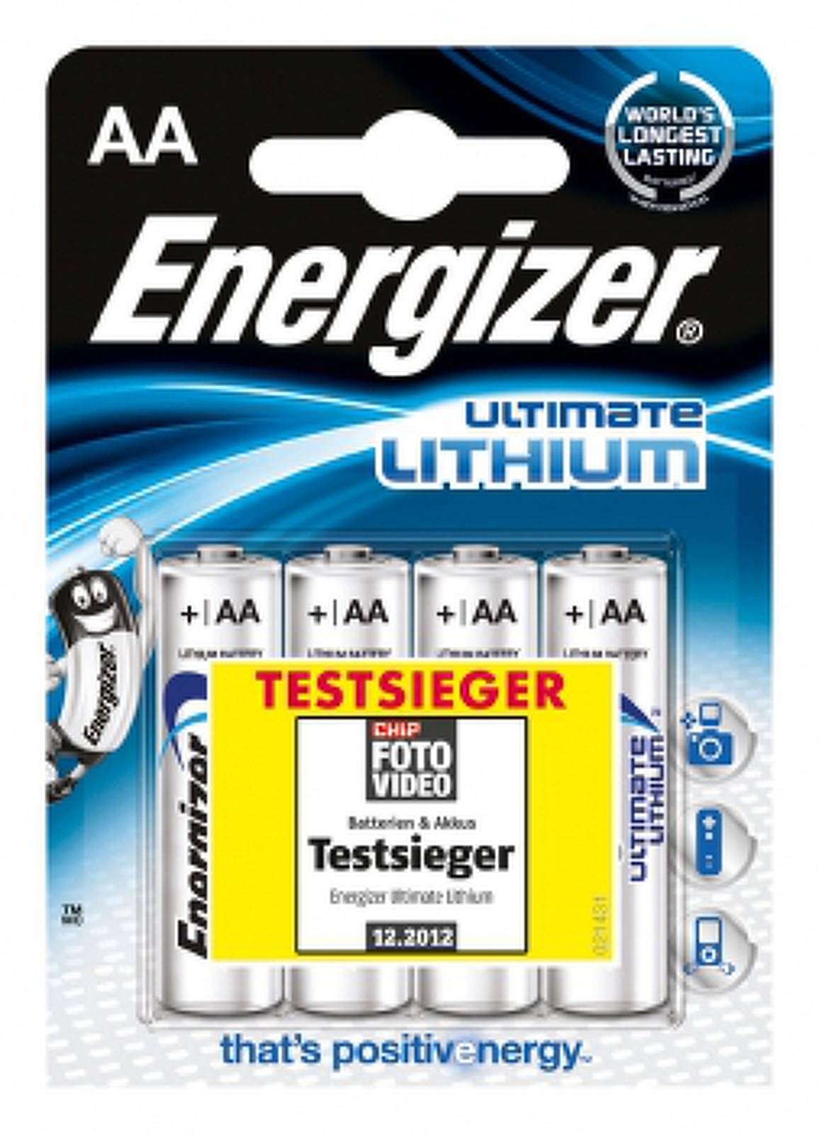 Energizer Ultimate Lithium LR6 Batterie 4er Blister, 1,5V, Li-FeS 2-0