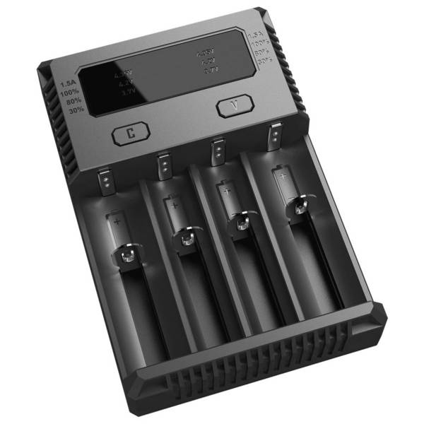 Ladegerät Nitecore NEW i4 für NiCd, NiMH (AA, AAA, AAAA, C, D), Li-Ion (18650, 14650, 12650), 100-240V