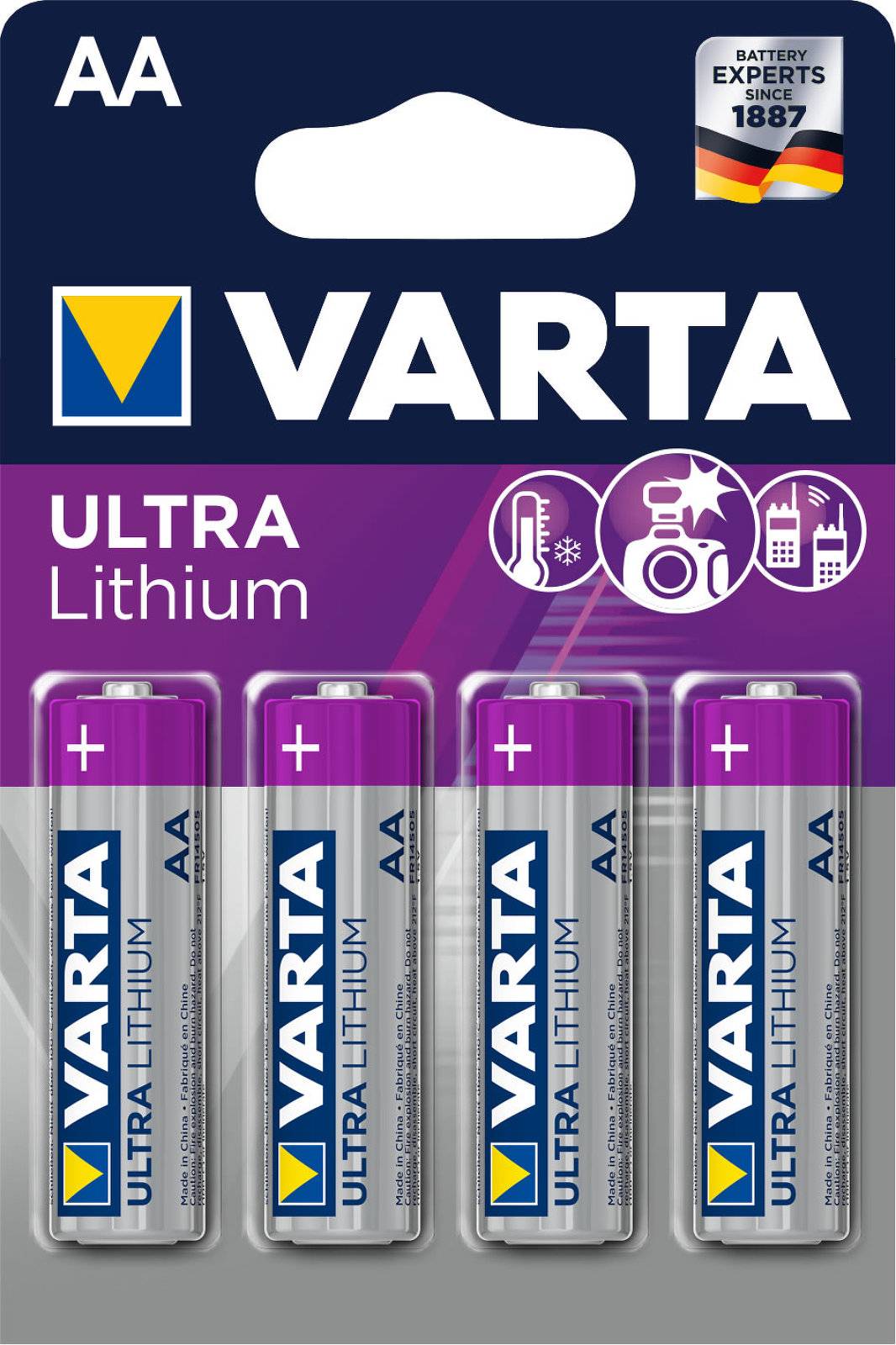 Varta Ultra Lithium 6106 Batterie 4er Blister, 1,5V, Lithium-0