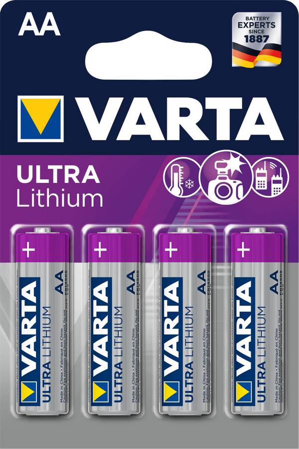 Varta Ultra Lithium 6106 Batterie 4er Blister, 1,5V, Lithium