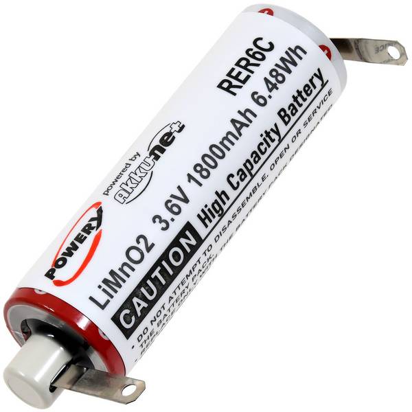 SPS-Lithiumbatterie kompatibel mit Maxell Typ ER6C, 3,6V, Lithium-Mangandioxid
