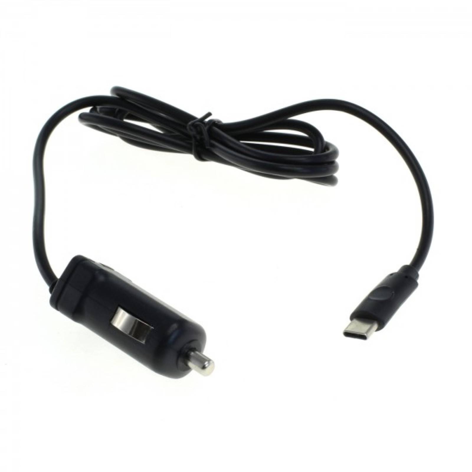 Powery KfZ-Ladekabel, Auto-Ladeadapter mit USB-C ( Type C) 2,4A Schwarz, 12V-1