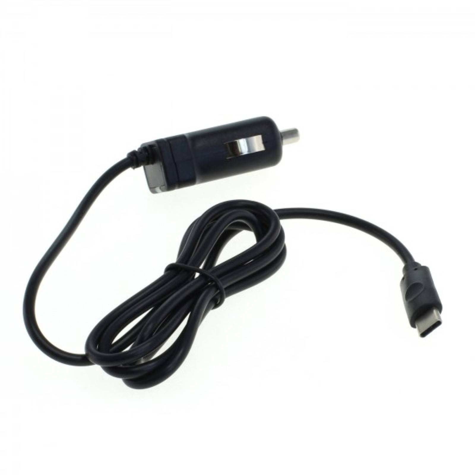 Powery KfZ-Ladekabel, Auto-Ladeadapter mit USB-C ( Type C) 2,4A Schwarz, 12V-2