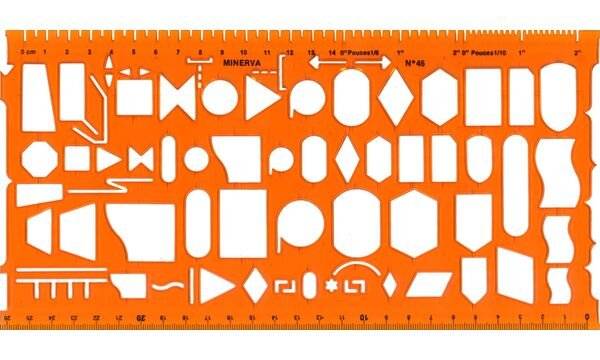 MINERVA Organigraph Schablone Symbole 45 (334152500)