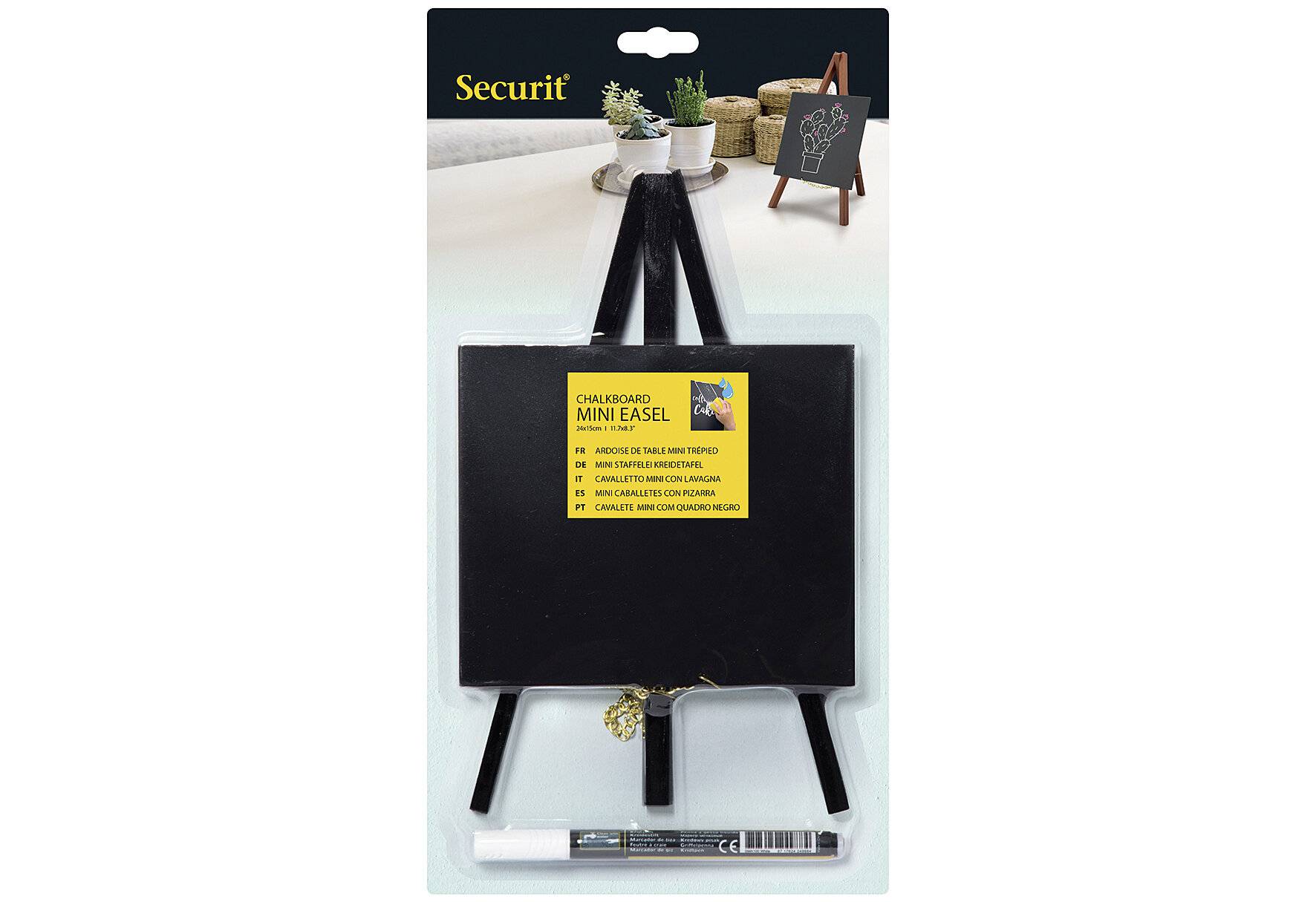 Securit Tisch-Kreidetafel MINI mit Staffelei, schwarz (70020246)-1