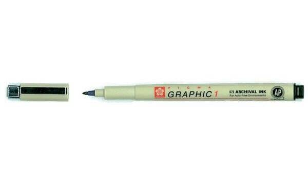 SAKURA Grafikstift PIGMA GRAPHIC 1, schwarz (8012099)-0