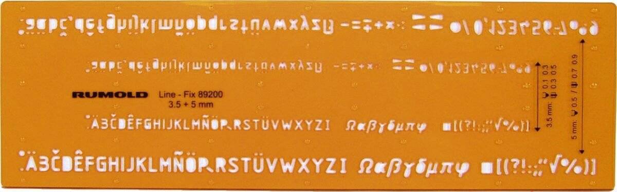 RUMOLD Schriftschablone 89200 Fineliner Schrifthöhe 3,5/5mm or-2