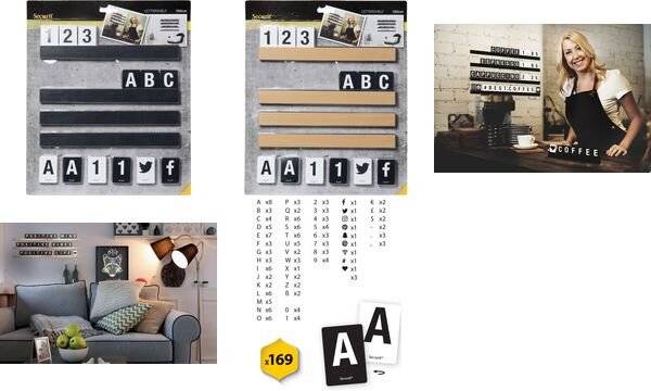 Securit Buchstabenleiste LETTER SHELF, teak-1