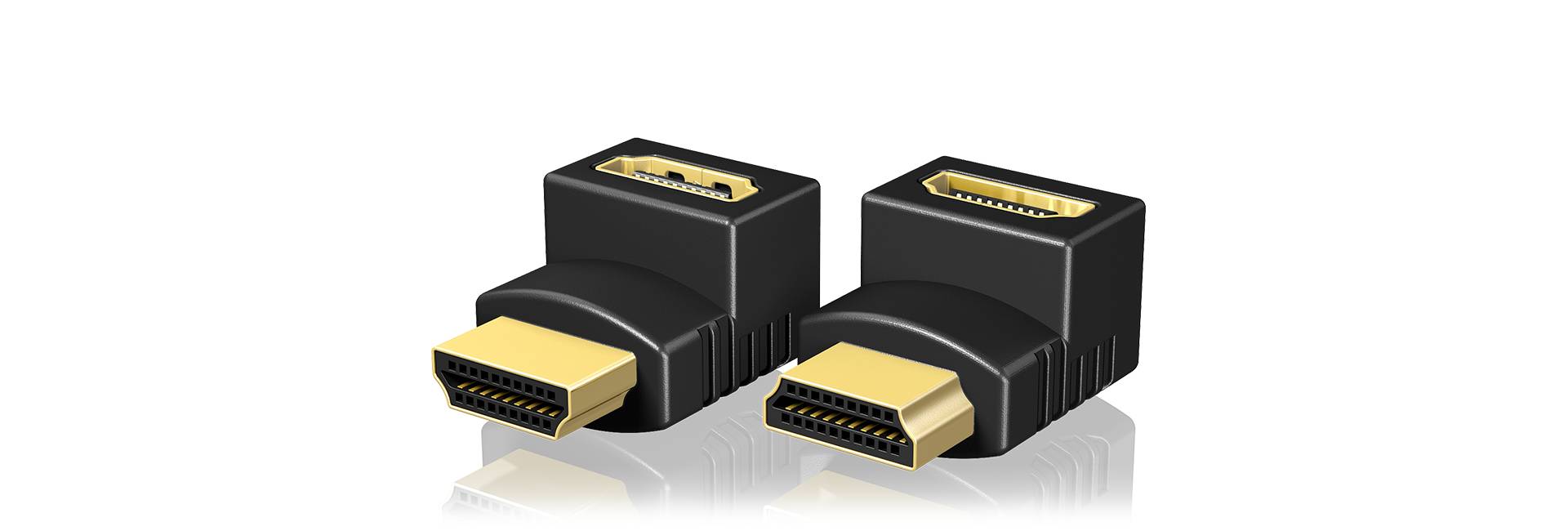 IB-CB009-1, Set aus 2x HDMI® Winkeladaptern mit zwei Ausrichtungen nach oben und unten-3