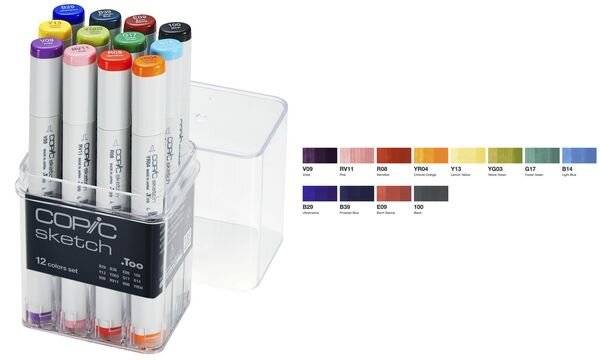 COPIC Profi-Pinselmarker sketch, 12er Basis-Set (70001090)-0