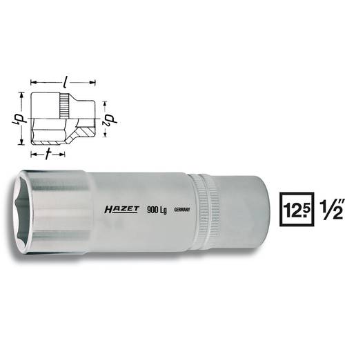 Hazet 900LG 900LG-13 Außen-Sechskant Steckschlüsseleinsatz 13 mm 1/2 (12.5 mm)