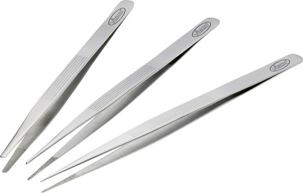Vigor V1438  Pinzetten-Set 3teilig  Flach-rund, Stumpf, Spitz