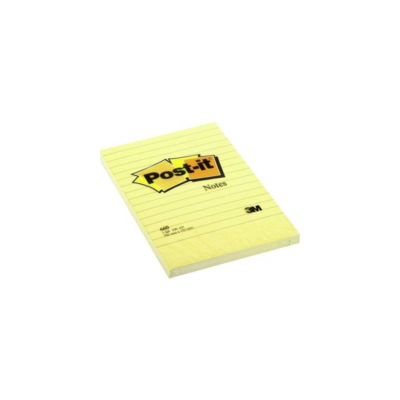 Post-it Haftnotizen notes, 101 x 152 mm, liniert, gelb-0
