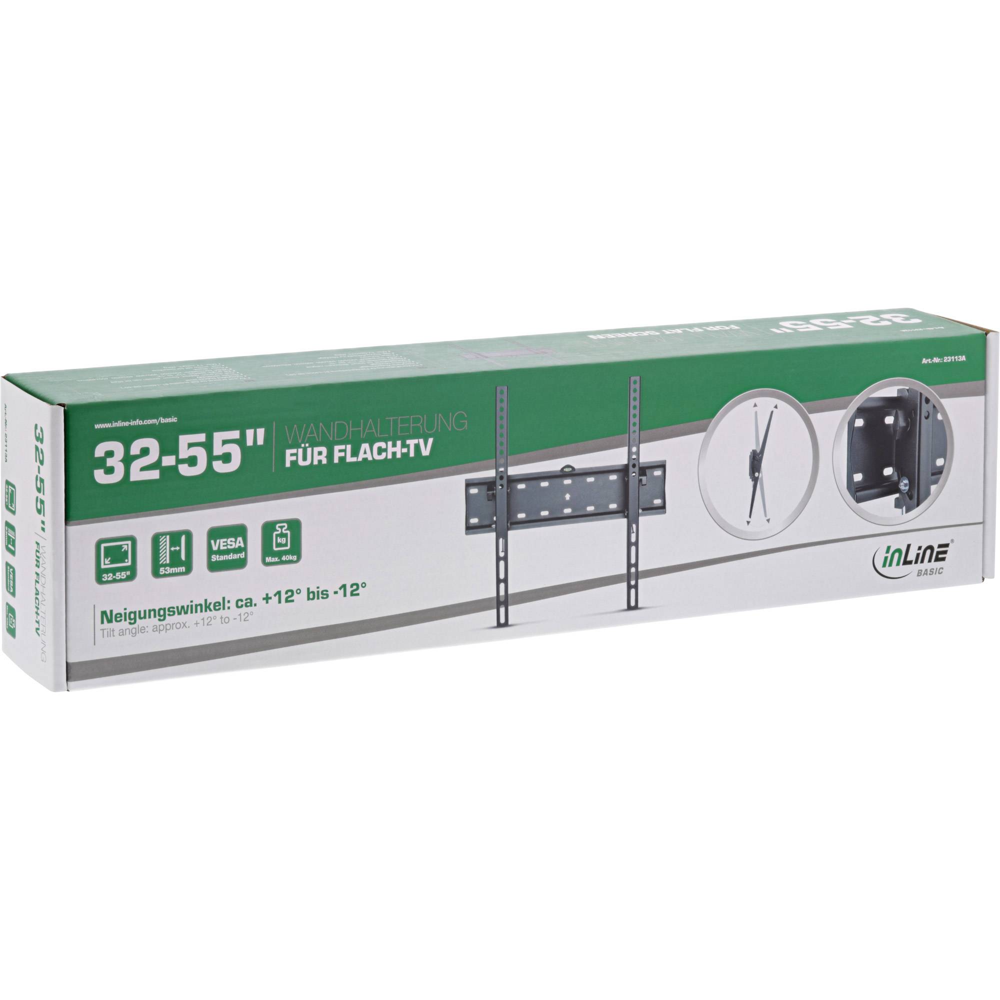 InLine® Basic Wandhalterung neigbar, für Flach-TV 81-140cm (32-55"), max. 40kg-4