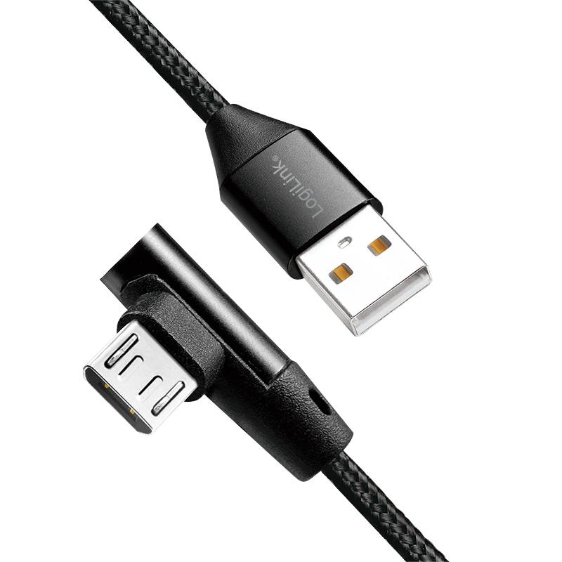 LogiLink USB 2.0 zu micro-USB (90° gewinkelt) Stecker, 1m-1