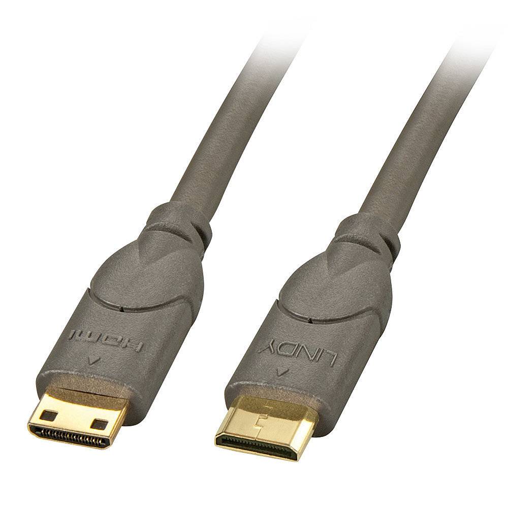 LINDY HDMI Anschlusskabel HDMI-Mini-C Stecker, HDMI-Mini-C Stecker 2.00 m Schwarz 41042 HDMI-Kabel-1