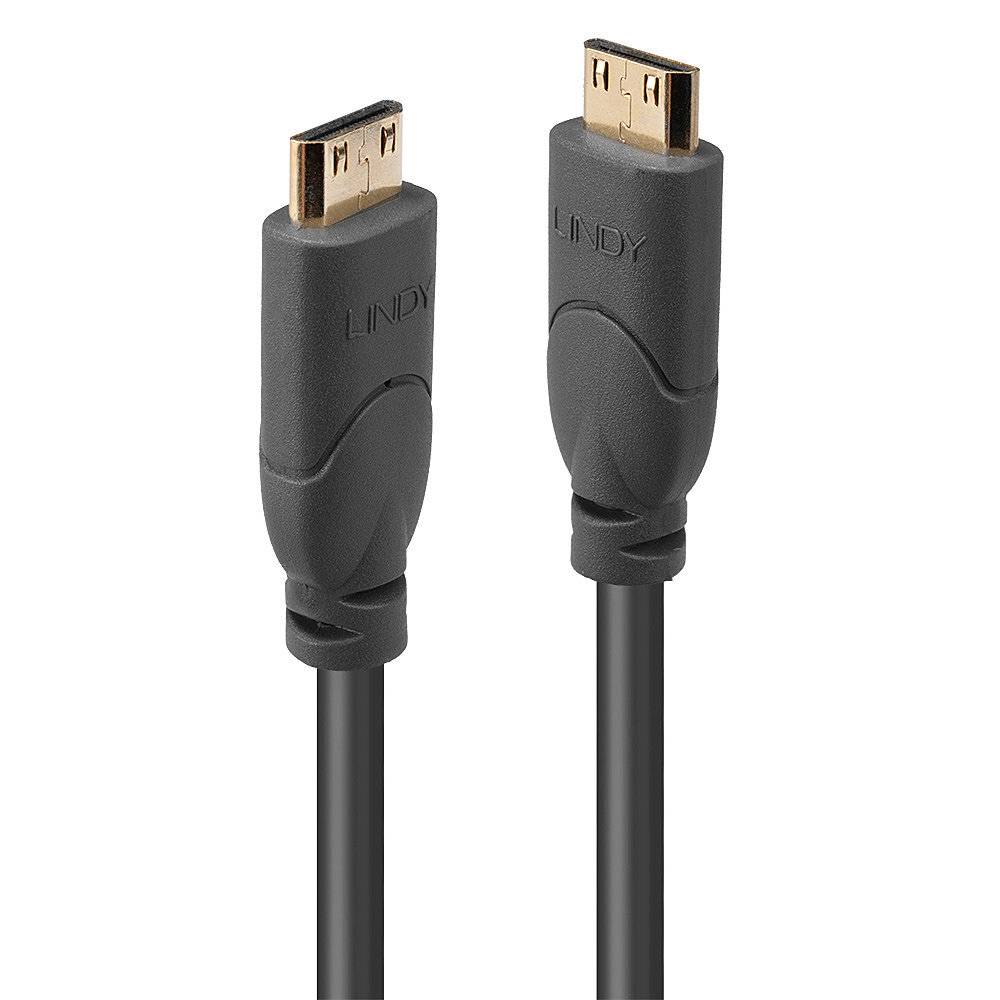 LINDY HDMI Anschlusskabel HDMI-Mini-C Stecker, HDMI-Mini-C Stecker 2.00 m Schwarz 41042 HDMI-Kabel-2
