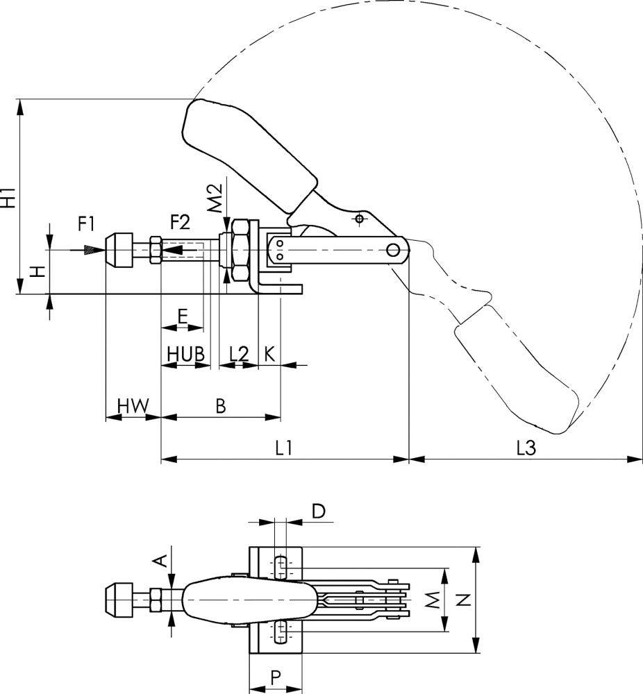Schubstangenspanner Nr.6841 Gr.2 kl.Winkelfuß AMF-1