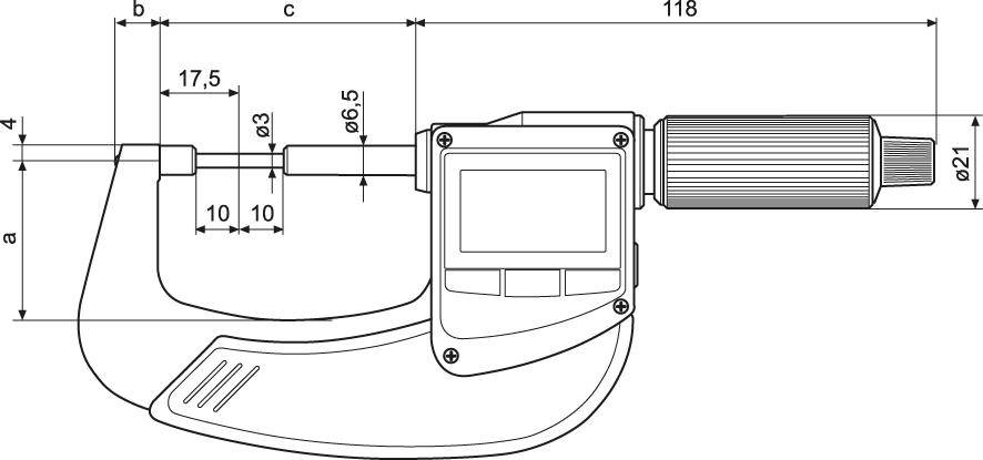 Bügelmessschraube digital reduzierte Messflächen 40 EWRi-B 0-25mm MAHR-2