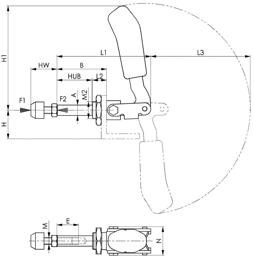 Schubstangenspanner Nr.6844 Gr.3 kurz AMF-1