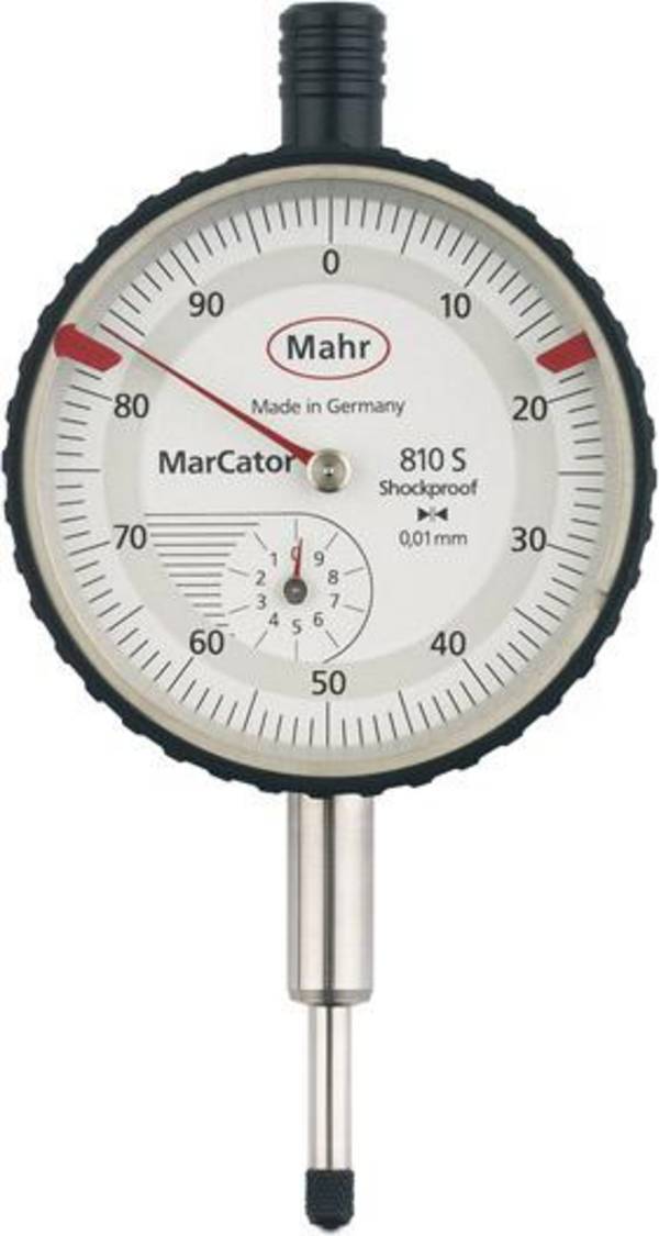 Messuhr DIN878 MarCator 810 S 10mm Abl.0,01mm m.Stoßschutz MAHR