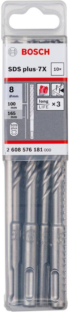 Bosch Hammerbohrer SDS plus-7X, 8 x 100 x 165 mm, 10er-Pack-0