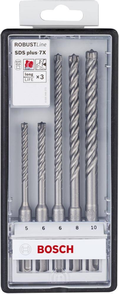 Bosch Hammerbohrer-Set SDS plus-7X Robust Line, 5-teilig, 5 - 10 mm-0