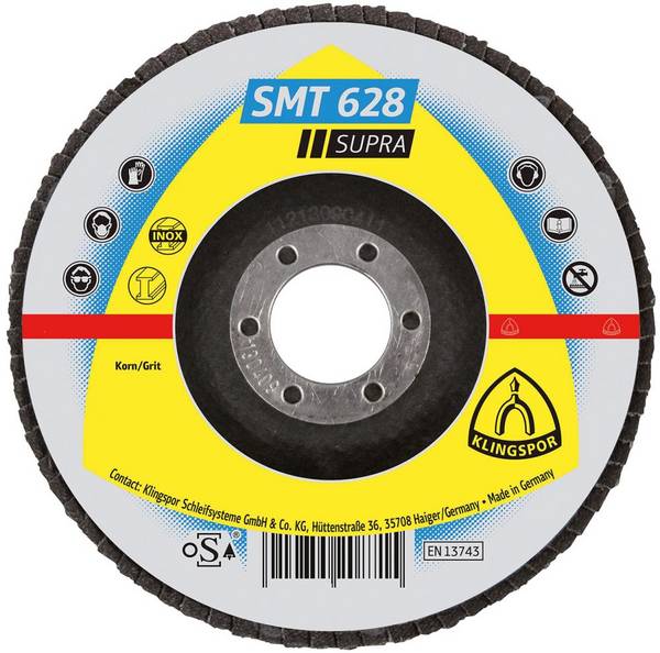 Fächerscheibe SMT 628 Supra D.125mm K.60 fl.INOX ZK KLINGSPOR