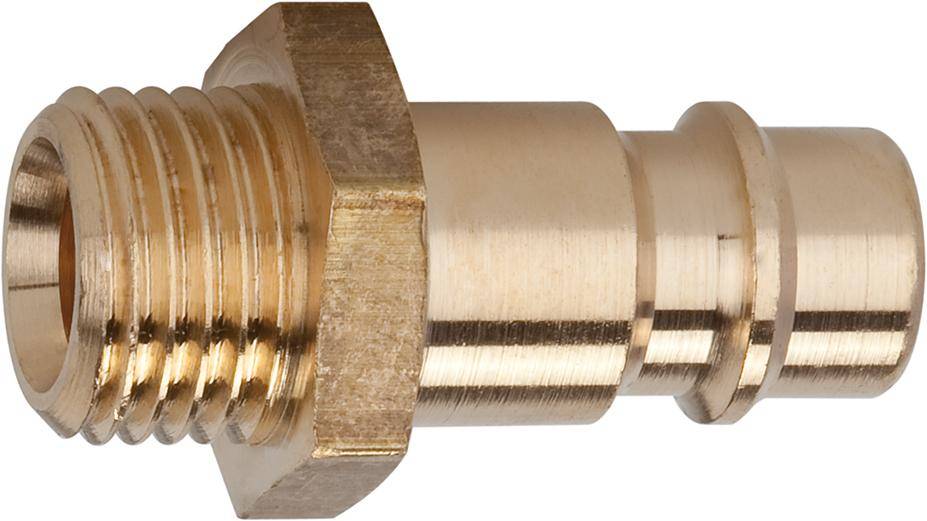 RIEGLER Nippel für Kupplungen NW 7,2 - 7,8, Messing blank, G 3/8 AG, Betriebsdruck 0-35 bar, Mediums-/Umgebungstemp. -20-0