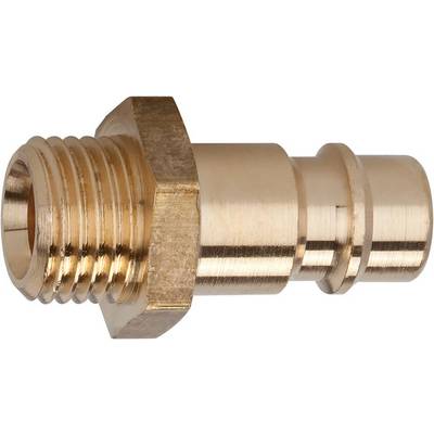 RIEGLER Nippel für Kupplungen NW 7,2 - 7,8, Messing blank, G 3/8 AG, Betriebsdruck 0-35 bar, Mediums-/Umgebungstemp. -20-0