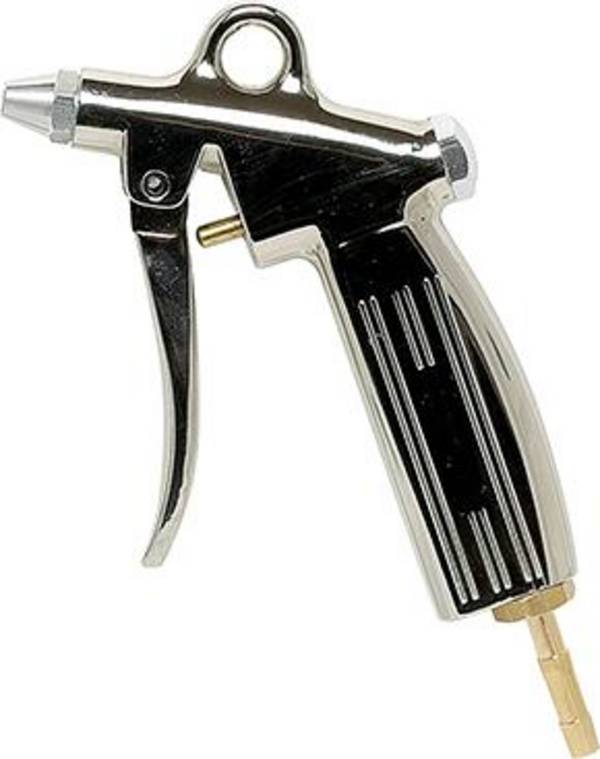 RIEGLER Blaspistole mit Standarddüse Bohrung 1,5 mm, Aluminium-Druckguss vernickelt, Temp. -10 °C bis 50 °C, PN max. 10