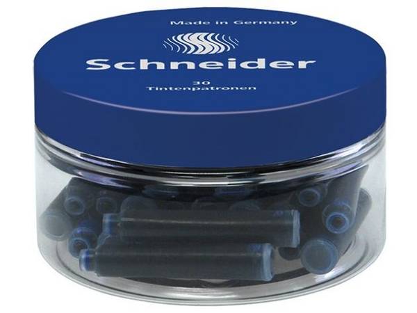 Schneider Schreibgeräte Tintenpatronen, Blau, Dünn, Gummi, Behälter, schneiderpen, 30 Stück(e)