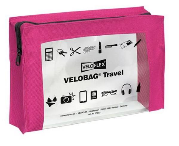 Reißverschlusstasche Velocolor Travel PVC pink A5 230x160mm