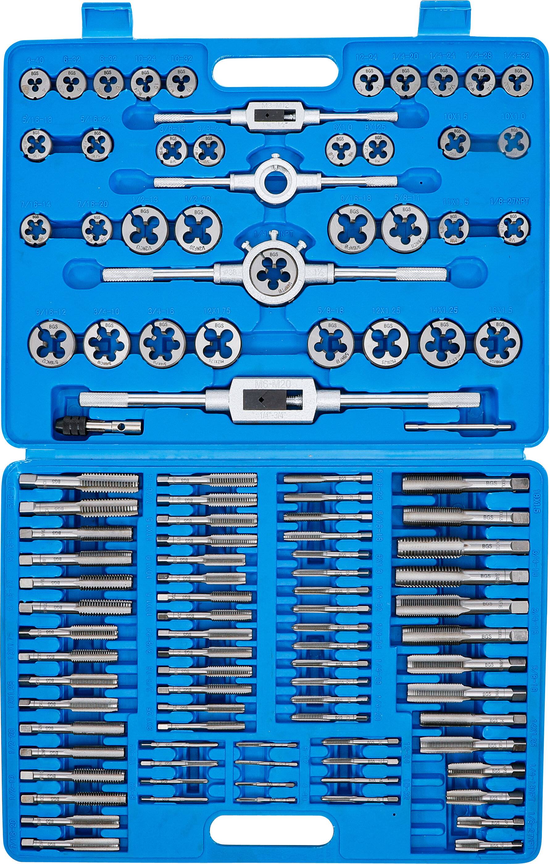 Gewindeschneid-Satz metrisch / Zoll 110-tlg.-3