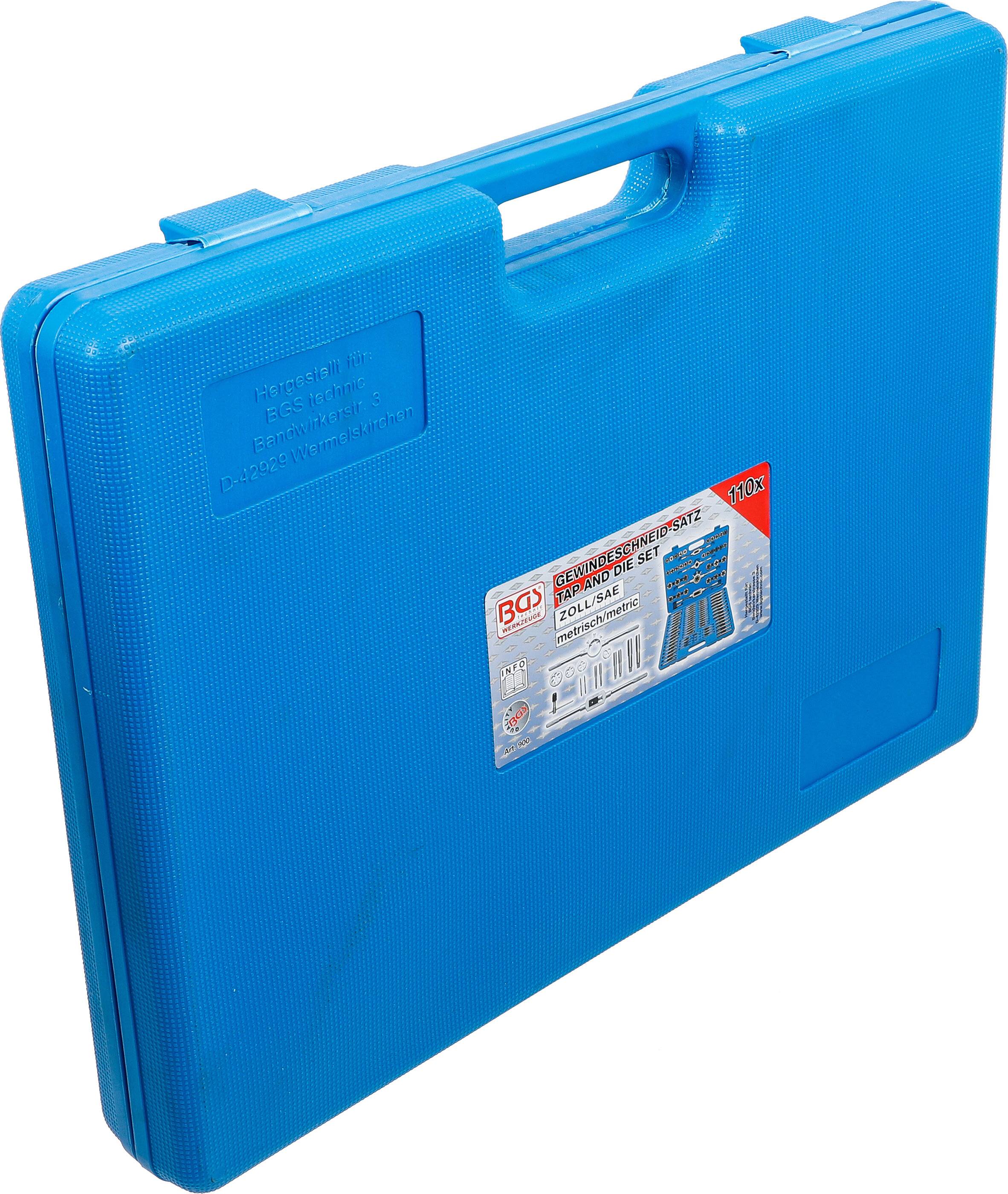 Gewindeschneid-Satz metrisch / Zoll 110-tlg.-4