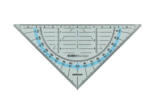 Geometrie-Dreieck 262 Blue Ocean Biokunststoff 16cm transparent