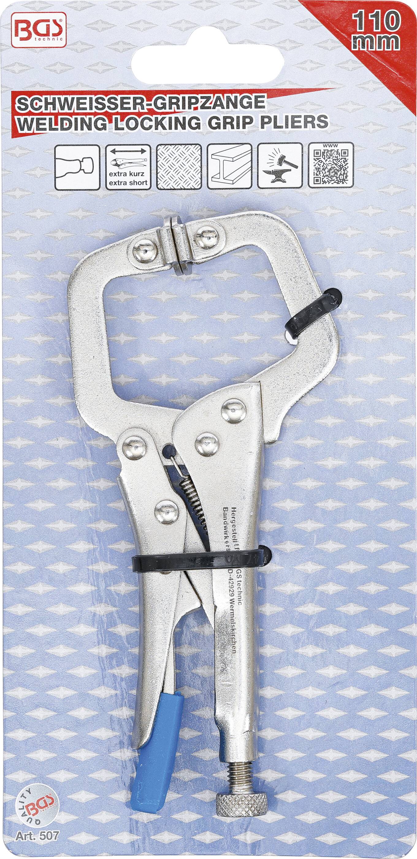 Schweißer-Gripzange extra kurz 110 mm-4