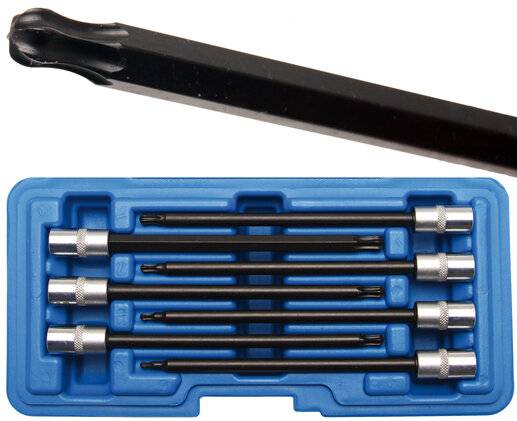 Bit-Einsatz-Sortiment Antrieb Innenvierkant 6,3 mm (1/4") T-Profil (für Torx) mit Kugelkopf T10 - T-5