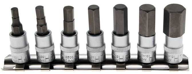 Bit-Einsatz-Satz Antrieb Innenvierkant 6,3 mm (1/4") Innensechskant 4 - 12 mm 7-tlg.-0