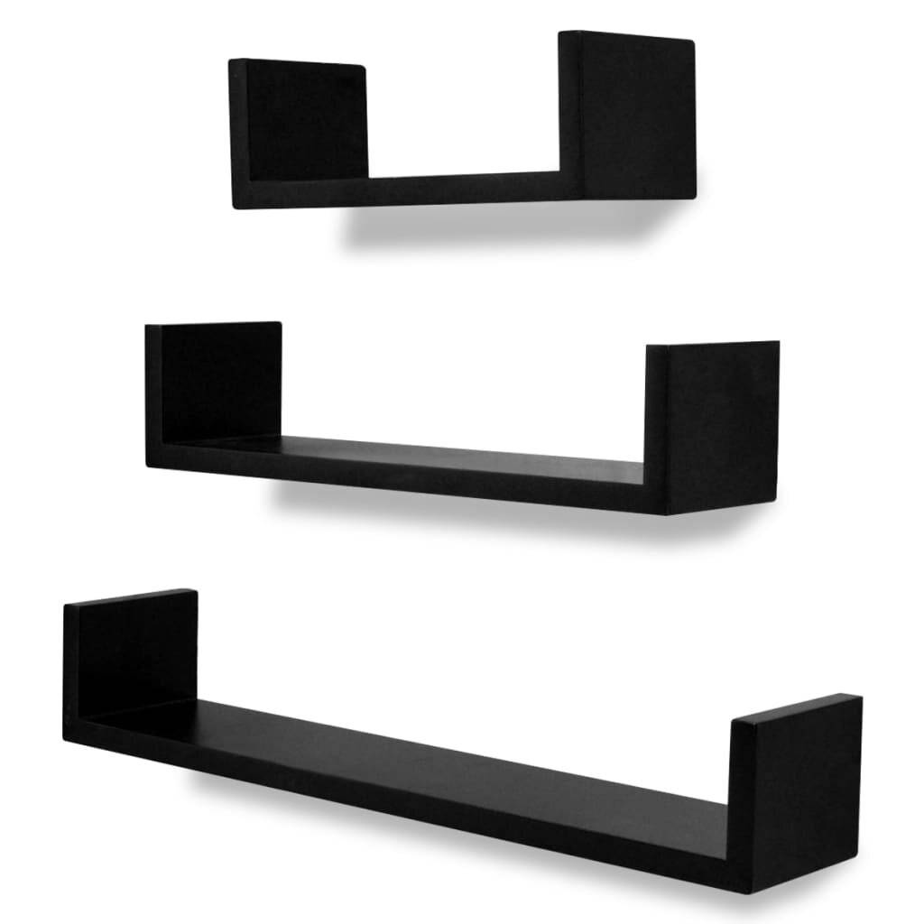 Wandregale 6 Stk. Schwarz-1