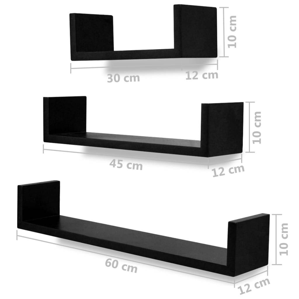 Wandregale 6 Stk. Schwarz-4